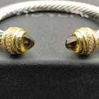 David Yurmansterling Silver 7mm Cable Amethyst Bracelet Hampton   18k Gold