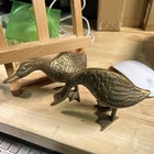 Vintage Pair Of Brass Honking Geese Sculptures Andrea By Sadek