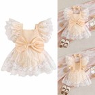Newborn Baby Girls Lace Cute Ruffle Princess Dress Romper Summer Bow Party Tulle