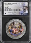 2021 Cook Islands  2 Old Glory - Life Of George Washington 1 2 Oz  Ngc Ms70         