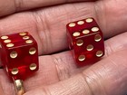          beautiful  Pair Of  Smaller Red  Vintage Bakelite  Dice         bb-2