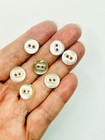 7 Vintage Cream Two Hole Rectangle Indent Buttons 1 2 