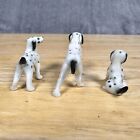 Vintage Ceramic Dalmatian Puppy Dogs Figurines Lot Of 3 Glazed Porcelain Japan
