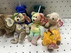 Vintage Ty Jingle Beanies Bear Lamb Giraffe Plush Lot 10 Small Stuffed Toys