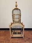 Antique Victorian-style Bird Cage Wood wire  Very Nice 