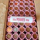     Bank Sealed Penny Roll     1 Full Roll  50 Pennies  Unsearched From Bank      