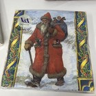 Vintage Christmas Paper Napkins Lot Of 7 Nos Sealed Santa Bells Design Lunch