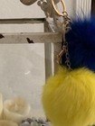 Set Of 2 Faux Fur Ball Pom Pom Key Chain With Gold Tone Clasp Key Ring