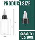 100 Pcs 1 Oz Squeeze Clear Sauce Bottles With Twist Cap Lids Empty Small Round P