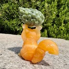 1pc Natural Geodes Stone Quartz Carved Squirrel Skull Crystal Reiki Decor