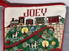 Vintage Needlepoint Christmas Stocking Santa Train Personalized Joey 21   