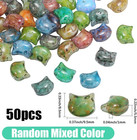 50pcs Vintage Cat Head Glass Animal Beads For Jewelry Making   1 Box Picasso Bak
