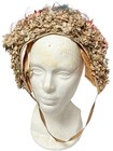 Antique Women s Headdress Artificial Flower Crown Hat Bonnet Ribbon 19th Century