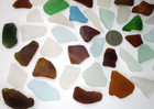 Genuine Surf Tumbled Beach Sea Glass 58 Piece Mixed Colored Lot From Hawaii