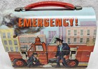 Emergency Fire Dept Metal Dome Top Lunch Box No Thermos Nice  Condition