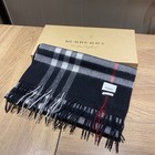 Burberry Men s Plaid 100  Cashmere Rectangle Scarf Black Gray Red Fringe Logo