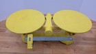 Vintage Cast Iron Mechanical Balance Scale Yellow Double Pan Kitchen Farm Decor