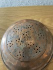 Vintage Copper Colander Strainer Bowl With Ring Handles 11    Patina