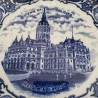 Hartford  Conn  Rare Antique Flow Blue Plate - Made In England - Exc  Cond 