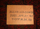 Rare Allan Holdsworth I o u  1982 Roxy Theatre Ticket First American Solo Tour