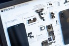 Disassembled Iphone X Teardown With Frame  Deconstructed Iphone Art Disassembly