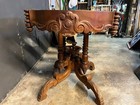 Antique Victorian Parlor Table With Carved Base  no Top 