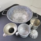 Lot Of Vintage Aluminum Kitchen Decor Mcm Retro Rustic Colander  Cups  Jello