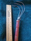 Vintage 3  Spring Tine Hand Cultivator  Rake Claw Garden Tool Wood Handle 