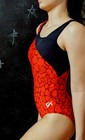 Gk Elite Gymnastics Leotard Red Black Asymmetric Shoulders Size Al
