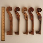 Lot Of 5 Violin Scrolls Heads Necks Antique Repair Restoration Training  vb290