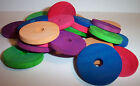 25 Bird Toy Parts 2  Large Colored Wood Wooden Round Discs Parrot Toys  W  Hole 