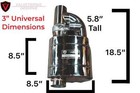 Valvetronic Designs Valved Dual Mufflers 3  Single In out W  Valve Controller