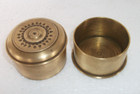 Vintage Brass Handcrafted Solid Round Shape Engraved Powder Box