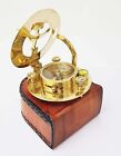 Sundial Calendar Pocket Compass  Leather Case Vintage Nautical Lots Of 10 Pcs