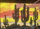 Vintage 70s Rug Wall Decor Sunset Mid-century Large Retro 40   25  Southwestern 