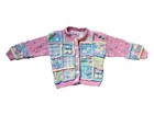 80s - 90s Rachel s Kids Pastel Patchwork Knit Cardigan   Girls Size 3