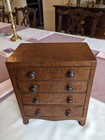 Rare - Miniature Antique Chest  Salesman Sample - 4 Drawers  Tiger Maple