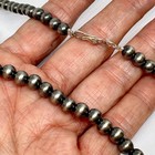 Navajo Pearls Necklace 18in 6mm Beads Sterling Silver Matte Strung Native Am 17g