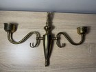 Vintage Brass Wall Sconce Candle Holders Pair Set