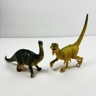 Vtg 1999 Dinosaur Figures Apatosaurus Velociraptor Plastic Lot Of 2