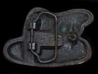 Sl15117 Very Cool Vintage 1970s   rattlesnake   Brasstone Belt Buckle