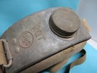 From Museum Very Old Canvas   Metal Canteen Marked Uss 2 Qt Strap Is Broken