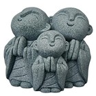 Japanese Buddha Jizo Bosatsu Feng Shui Praying Monk Statue Sandstone 14