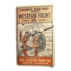 Antique Ww1 World War One Clason War Map Of Western Front