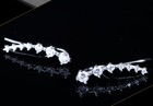 925 Sterling Silver Ear Crawler Cuff Climber Earrings 7 Crystal Cz Women Box K50