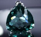 98 Ct  Natural Aquamarine 925 Solid Silver Pendant Trillion Cut Gemstone