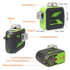 3d Laser Level Cross Line Self-leveling Green Beams   Hard Case