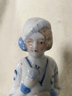 Antique German 1920s Style Flapper Girl Porcelain Half Doll Lady Pin Cushion 