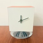 Vintage 1967 Space Age Modernization Red And White Cube Table Clock Radio
