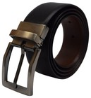 Men s Reversible Leather Belt 1 4  Wide Black   Brown Rotating Buckle Classic St